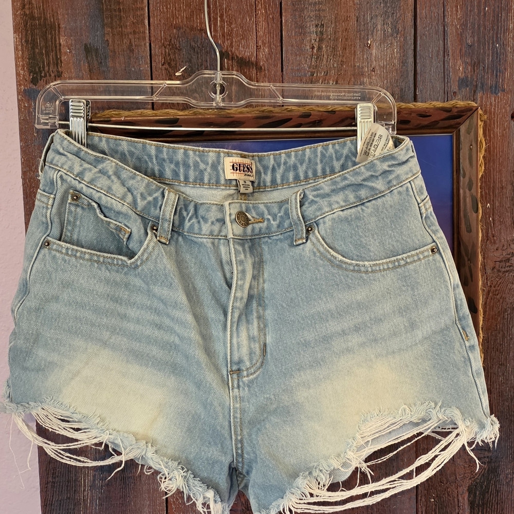 Guess Women's Faded Blue Jean Shorts